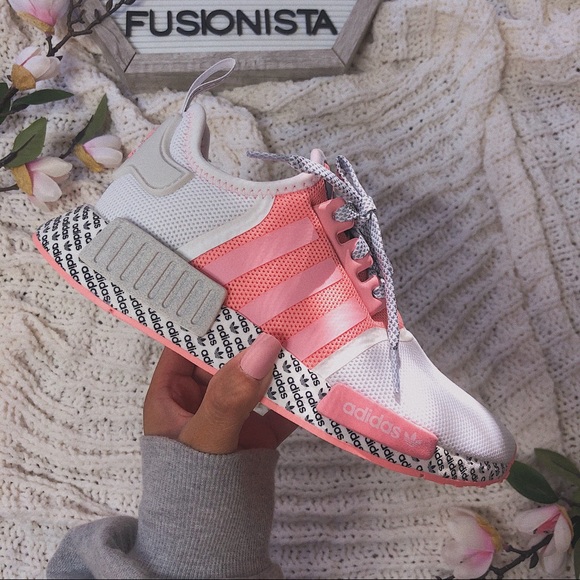 ‼️sold‼️ Adidas NMD R1 Black/Pink Adidas Letters - Picture 10 of 13